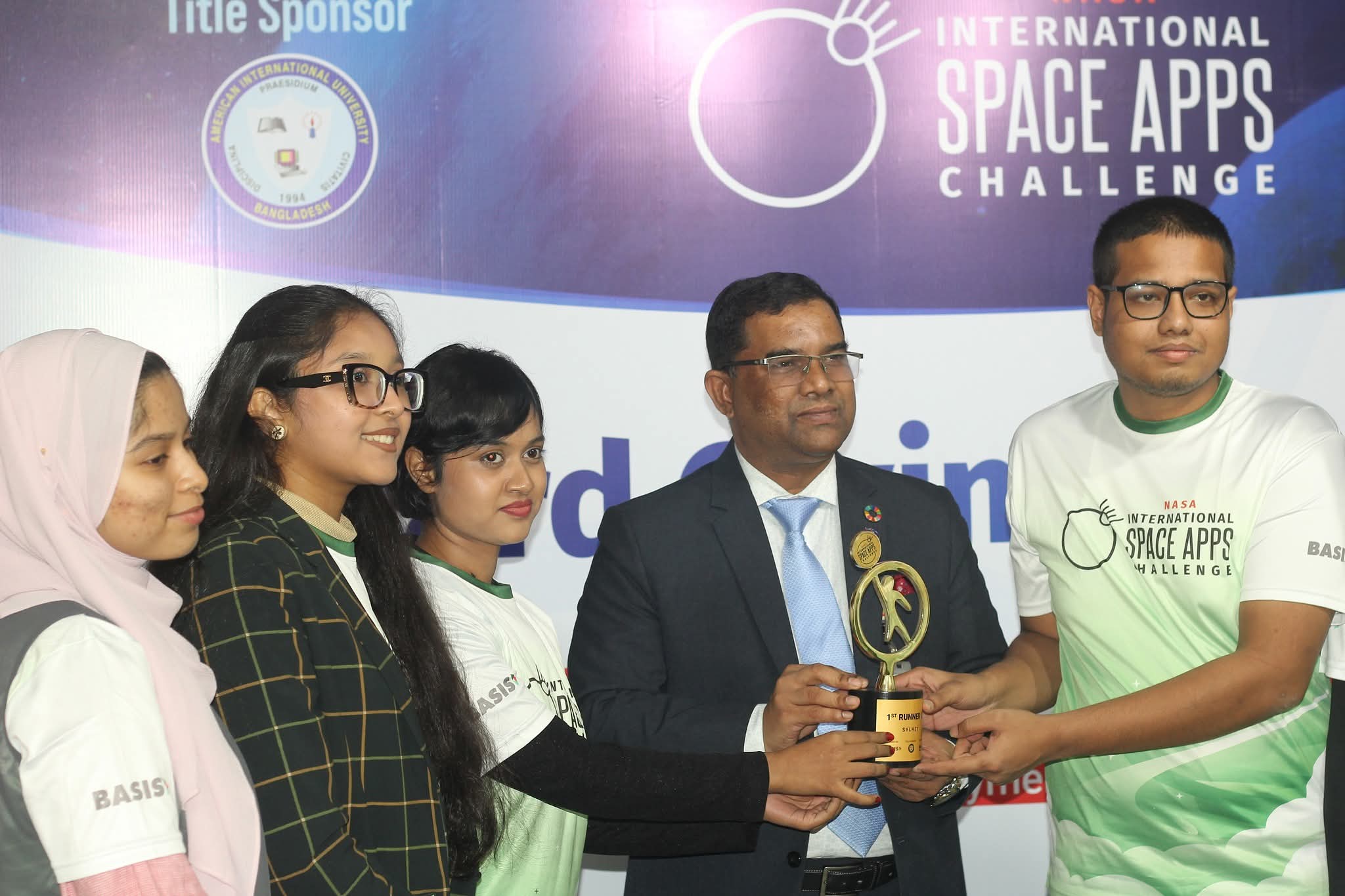 NASA Space Apps Challenge 2025 Photo 1 - AIBA SpaceWeb Team: Md Golam Mubasshir Rafi, Israt Zarin Ruponty, Mashrura Meshkat Punno, S M Mosaddad Ali, Rukaiya Bintay Amin, Al Razi (Army Institute of Business Administration)