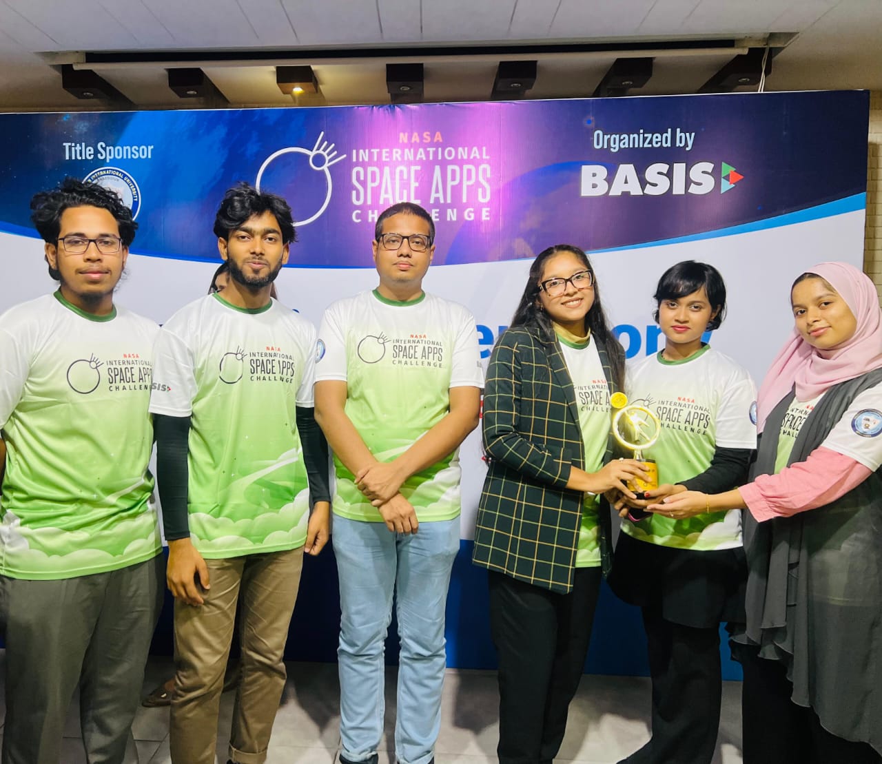 NASA Space Apps Challenge 2025 Photo 2 - AIBA SpaceWeb Team: Md Golam Mubasshir Rafi, Israt Zarin Ruponty, Mashrura Meshkat Punno, S M Mosaddad Ali, Rukaiya Bintay Amin, Al Razi (Army Institute of Business Administration)